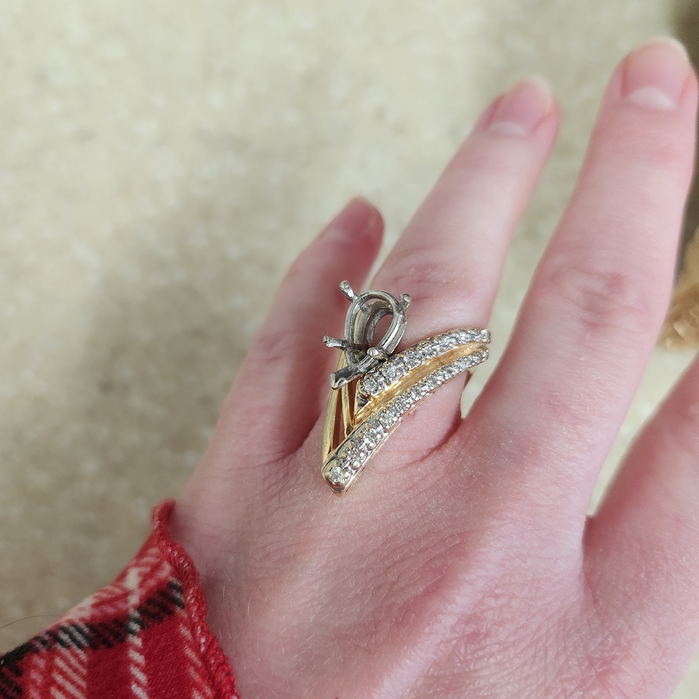 14k Yellow Gold And White Gold Vintage Ring